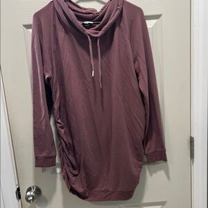 Purple Maternity Cowl Neck Tunic